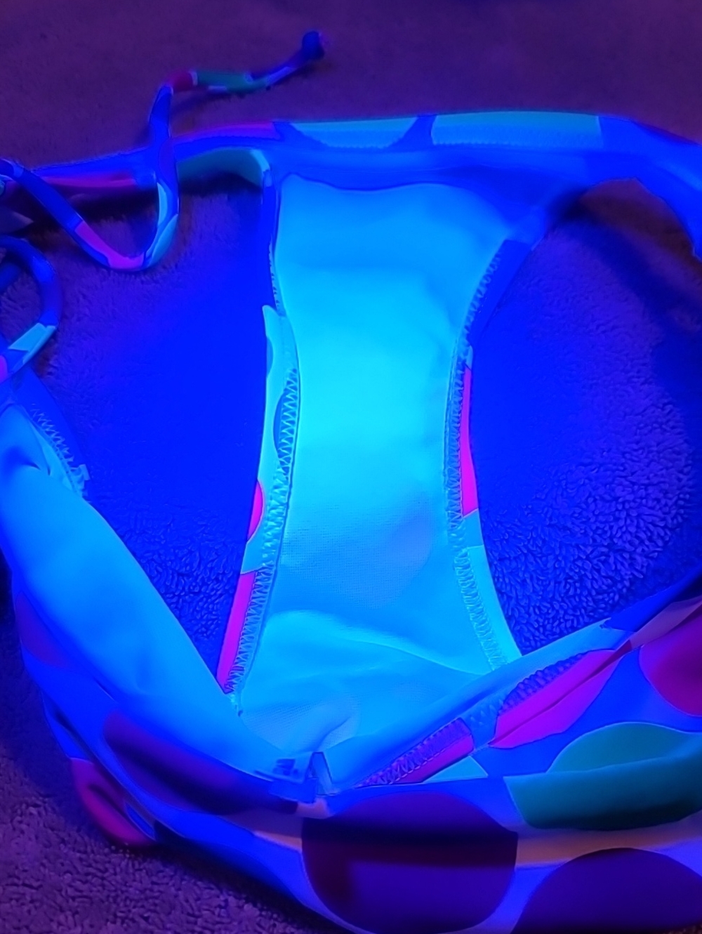 Vintage 2010 Aeropostale Polkadot Triangle Bikini With Reversable Patterned Top - Picture 10 of 11